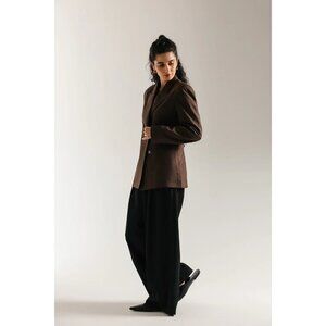 Sag Harbor Blazer Jacket Womens Size 12 Full Sleeves Flap Pocket Brown